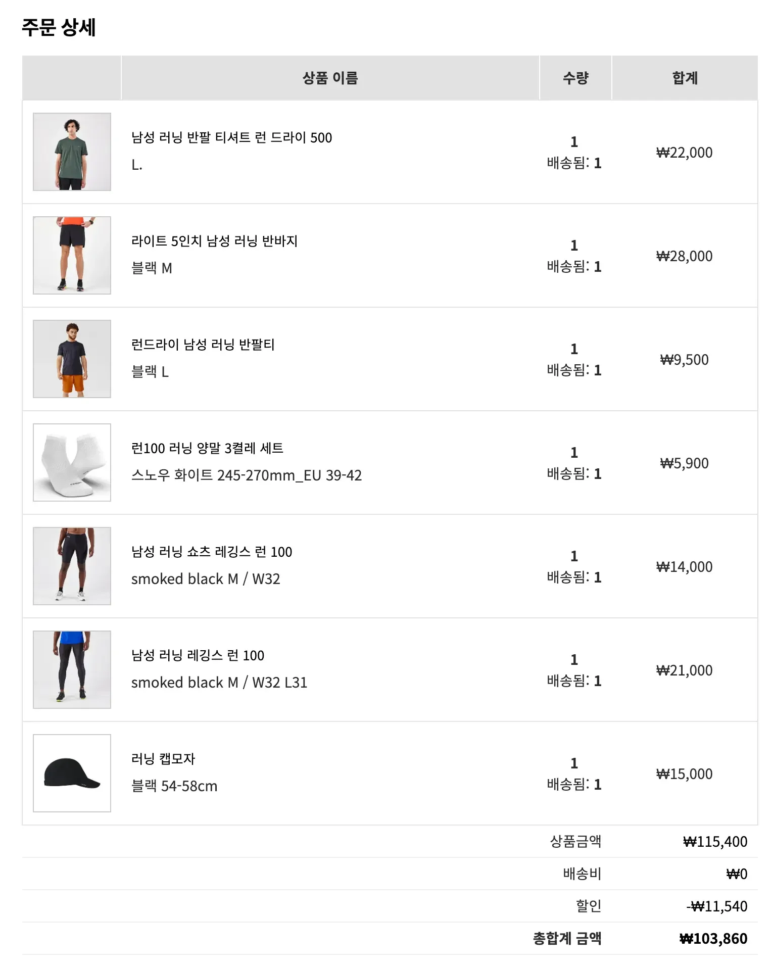 데카트론 주문 상세